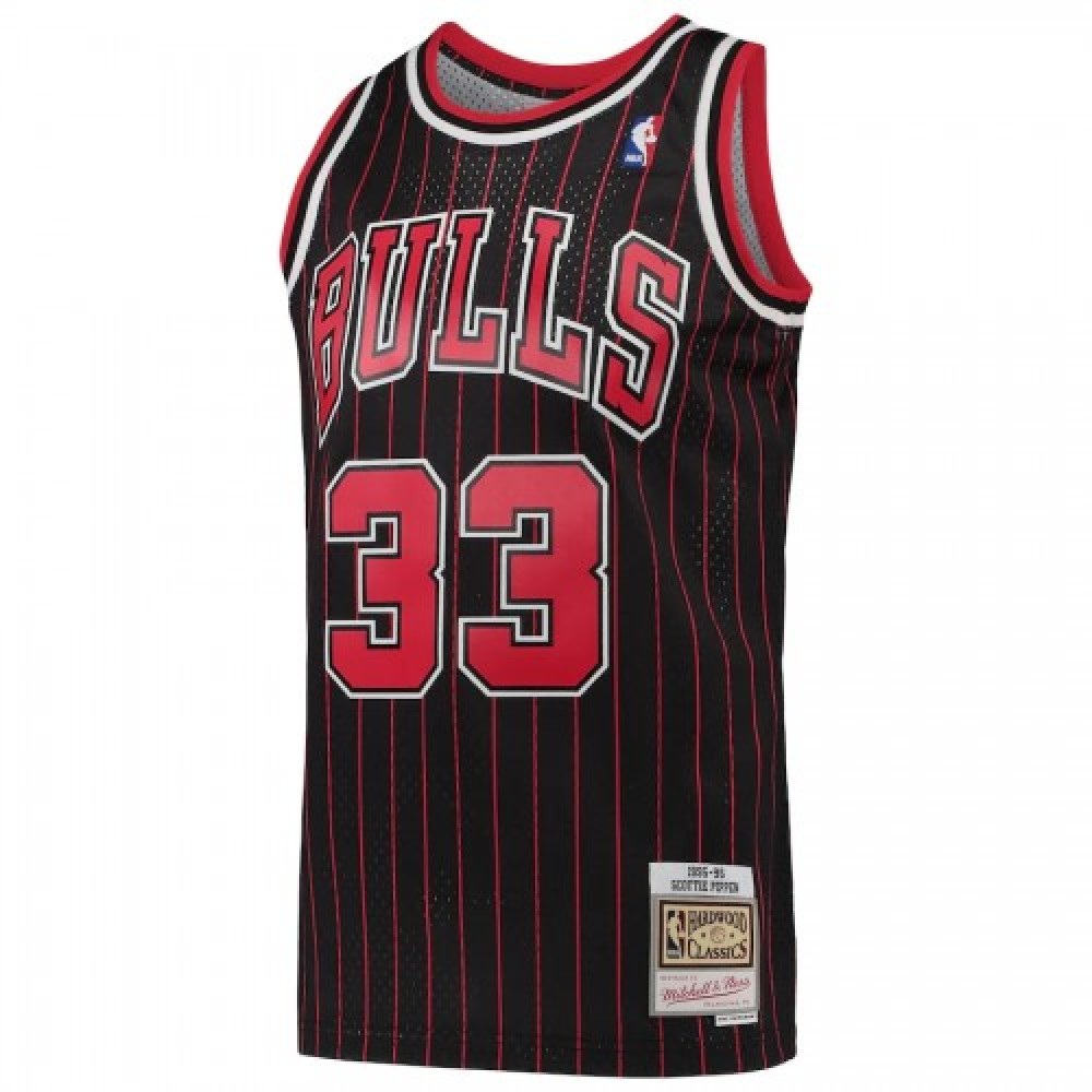 Men's Chicago Bulls Scottie Pippen #33 Throwback Black Hardwood Classics 95-96 Swingman Jersey-Pro Kit Vault | Brand New 26/27 Sports Jerseys